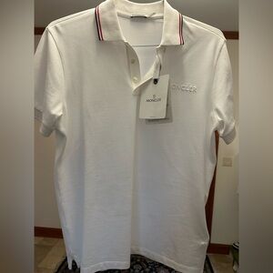 Men's MONCLER cotton PIQUE polo shirt size small NWT